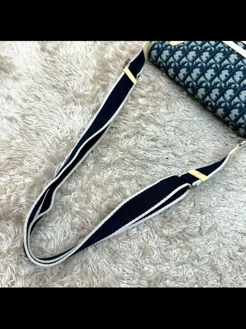 Dior Navy Blue and Cream Crossbody Bag
